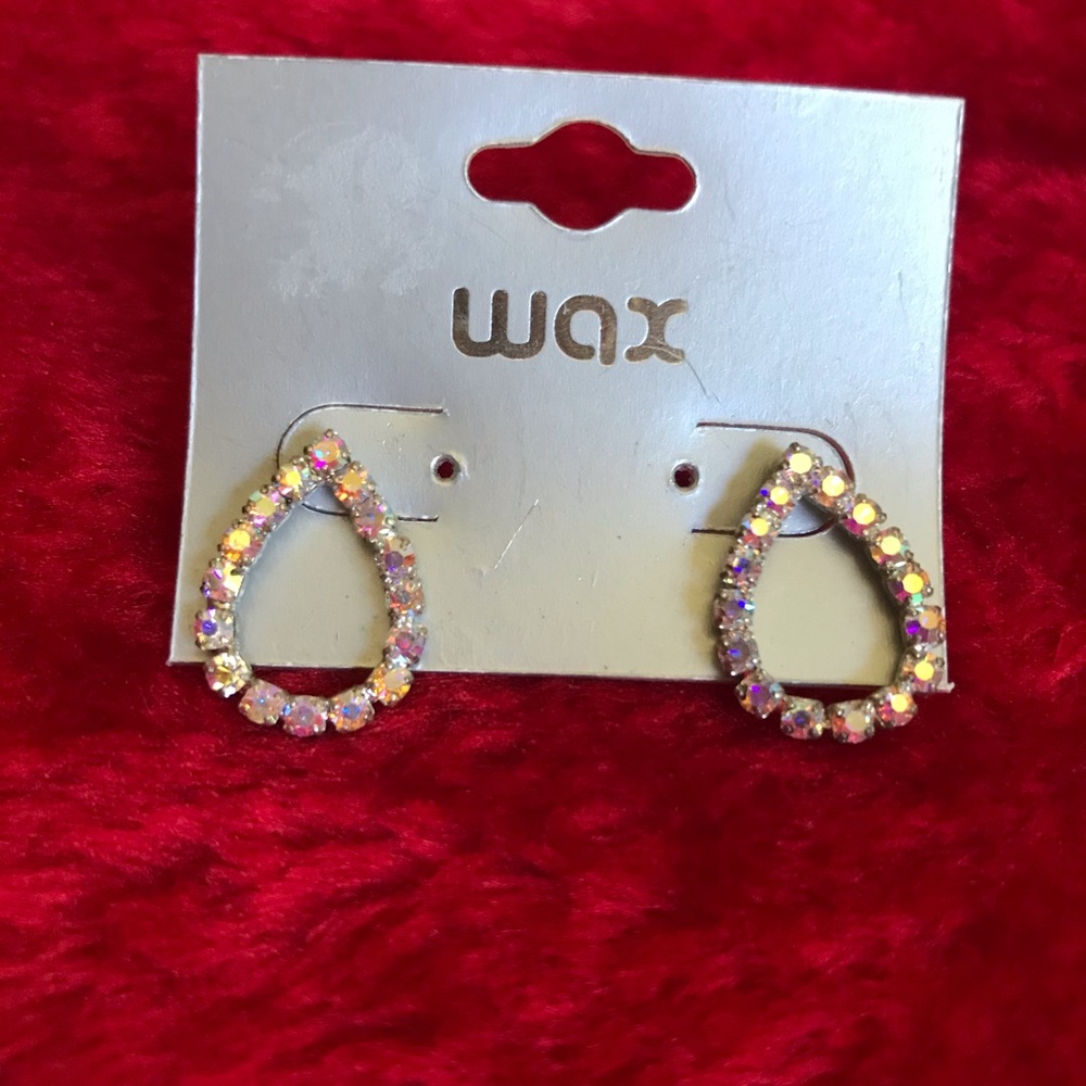 Wax Crystal Aurora Borealis Tear Drop Earrings